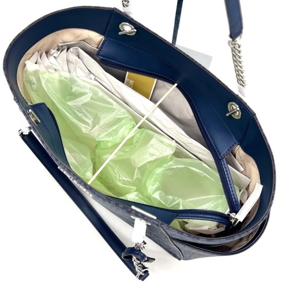 Michael Kors Large Jet Set Large Signature Logo Shoulder
Bag Admiral Navy Blue - Picture 10 of 13